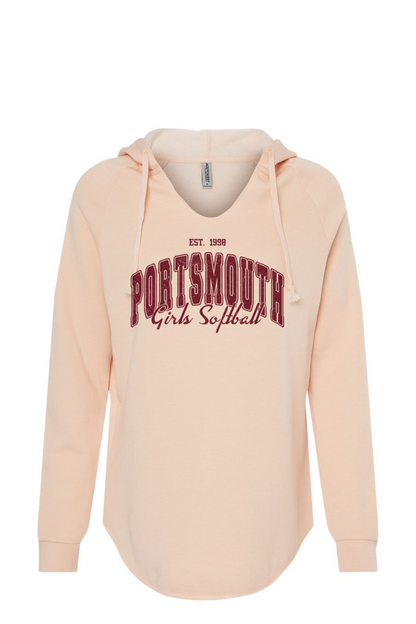 Portsmouth Girls Softball Lightweight Wave Wash Hooded Sweatshirt - Women's