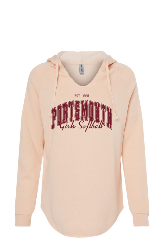 Portsmouth Girls Softball Lightweight Wave Wash Hooded Sweatshirt - Women's