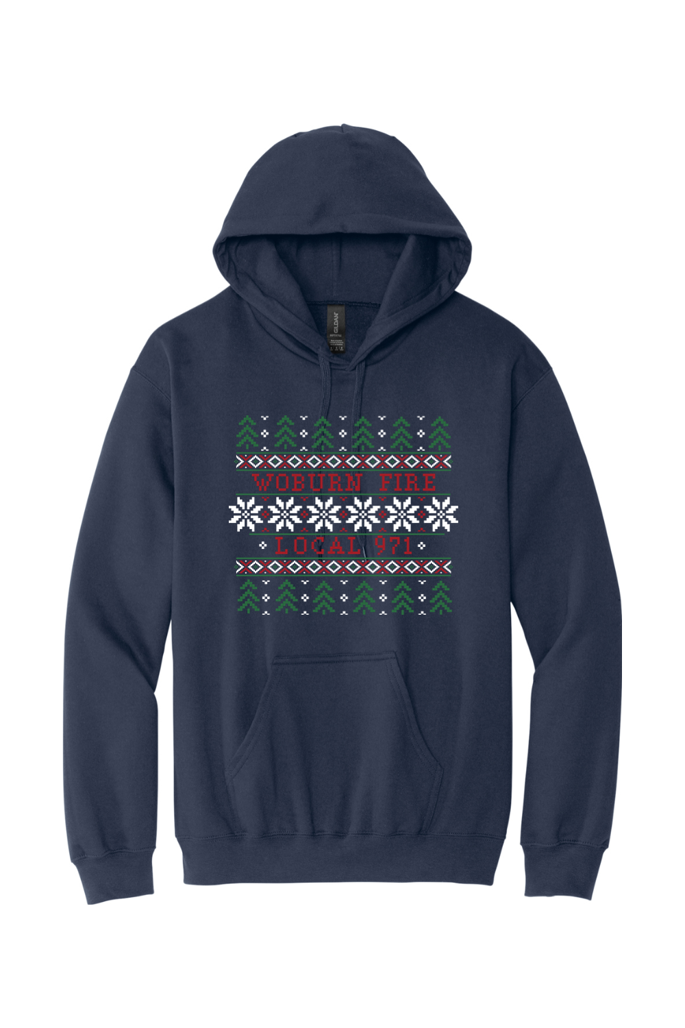 Woburn Fire Holiday Sweater Printed Standard Hoodie - Men's/Unisex