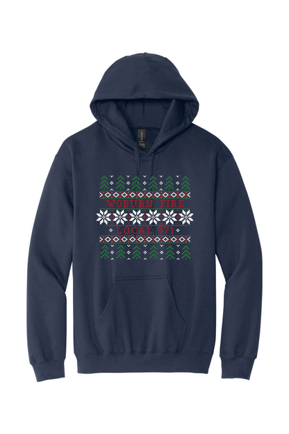 Woburn Fire Holiday Sweater Printed Standard Hoodie - Men's/Unisex