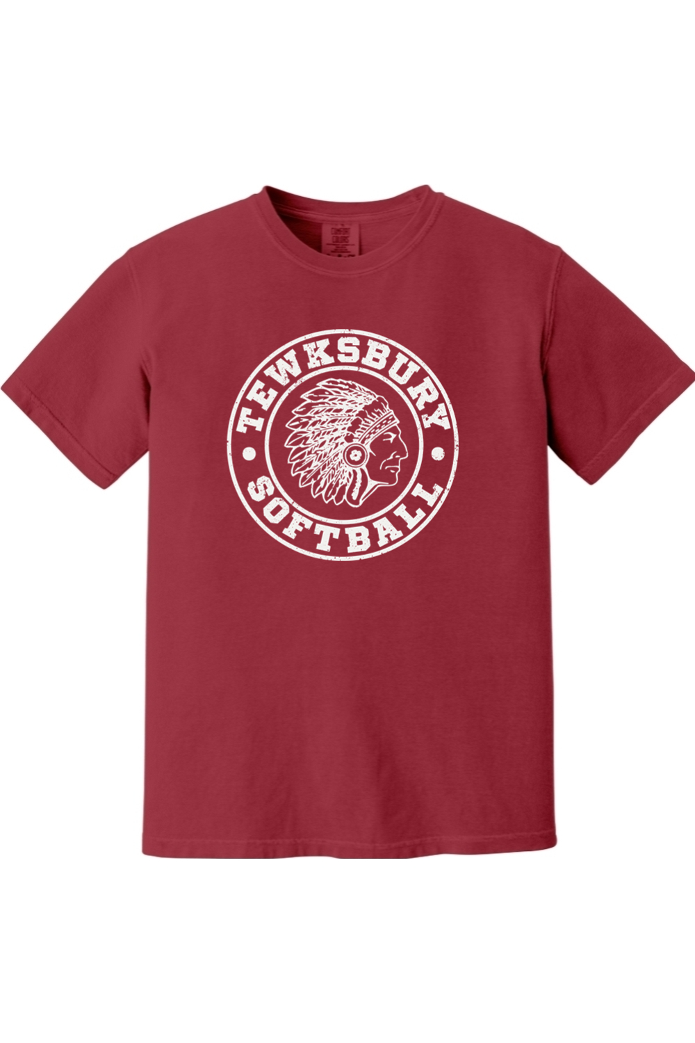 Tewksbury Softball White Logo Comfort Colors T-Shirt - Men's
