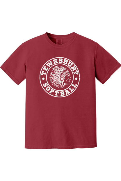Tewksbury Softball White Logo Comfort Colors T-Shirt - Men's