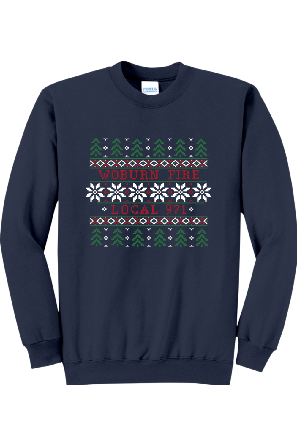 Woburn Fire Holiday Sweater Printed Crewneck Sweatshirt - Youth