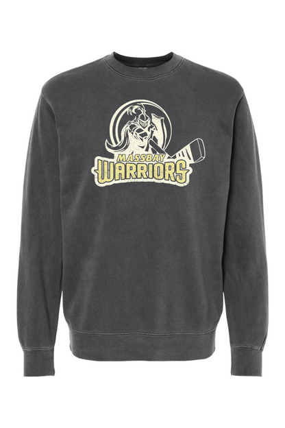Mass Bay Warriors Pastel Logo Pigment-Dyed Crewneck Sweatshirt - Unisex Adult
