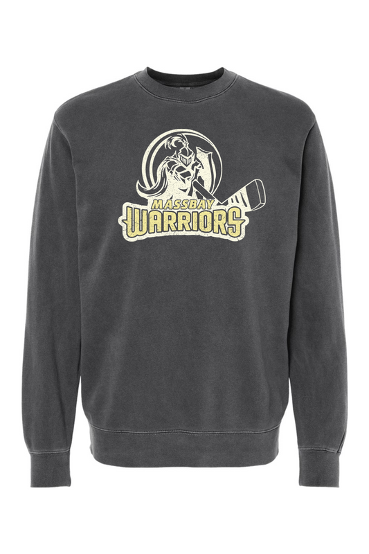 Mass Bay Warriors Pastel Logo Pigment-Dyed Crewneck Sweatshirt - Unisex Adult