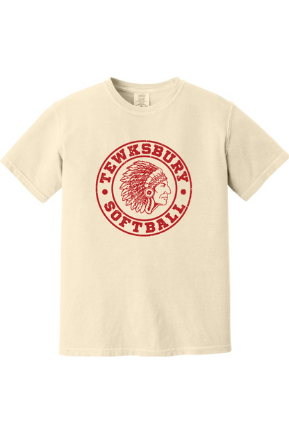 Tewksbury Softball Red Logo Comfort Colors T-Shirt - Men's