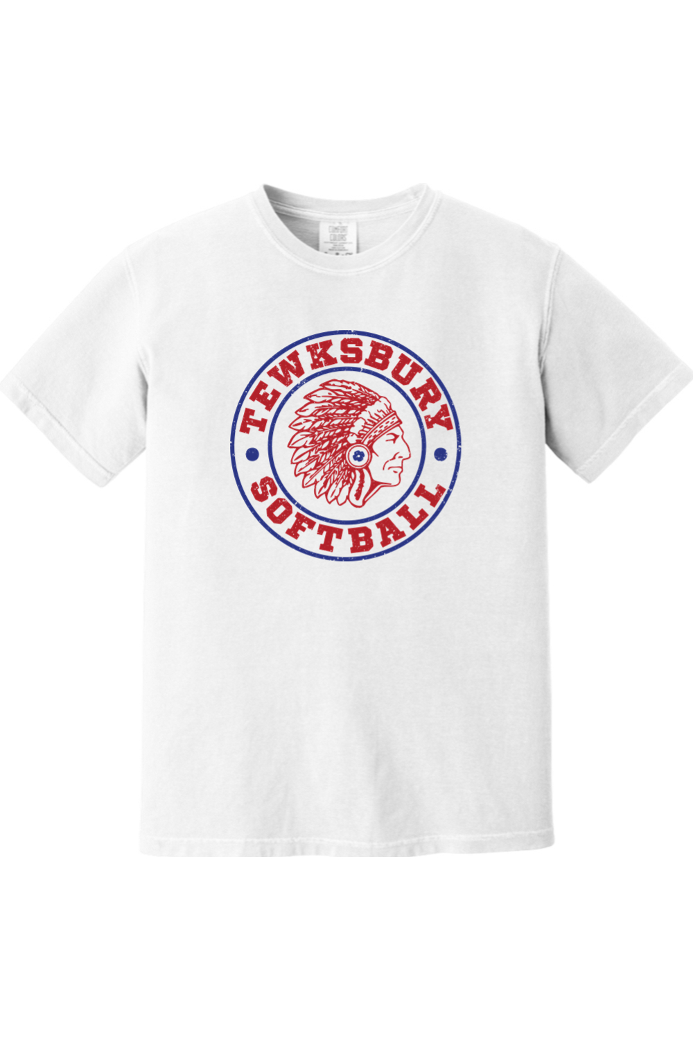 Tewksbury Softball Blue & Red Comfort Colors T-Shirt - Men's