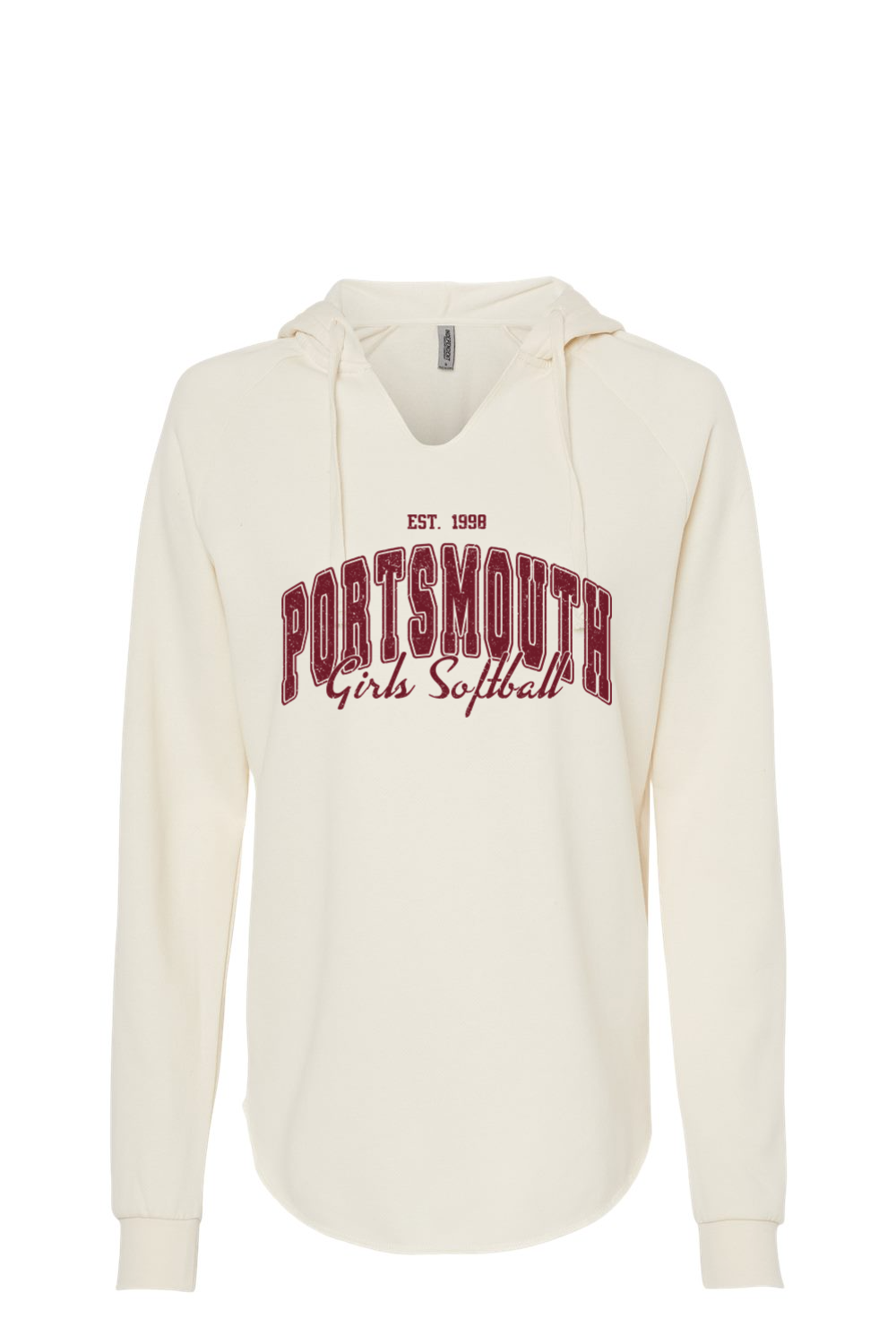 Portsmouth Girls Softball Lightweight Wave Wash Hooded Sweatshirt - Women's