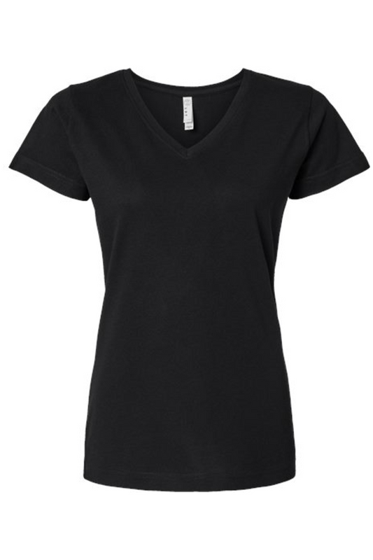 LAT Women's Fine Jersey V-Neck Tee - 3507
