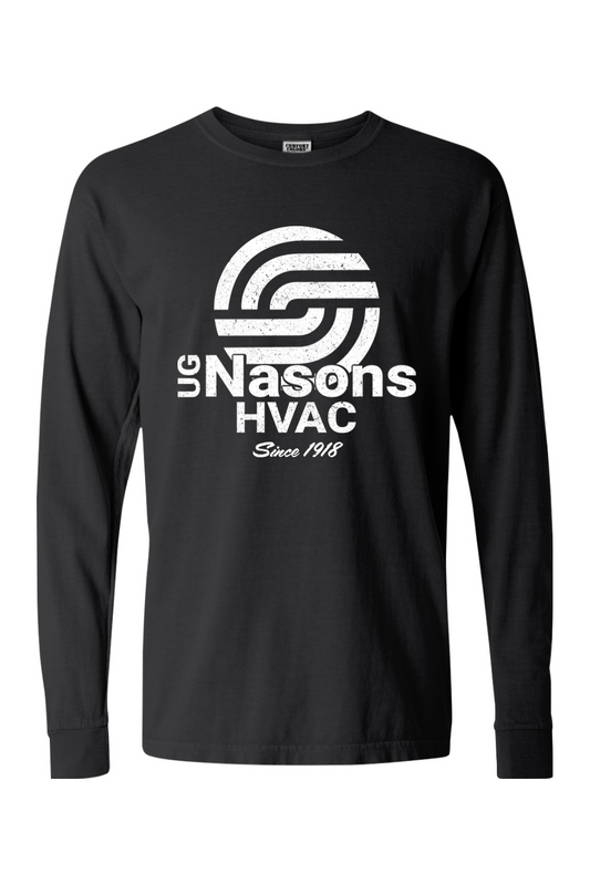 Ug Nasons Distressed Logo Comfort Colors Cotton Long Sleeve T-Shirt - Unisex / Men's