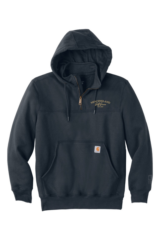 New England Golf Greens Embroidered - Carhartt Rain Defender Paxton Heavyweight Hooded Zip Mock Sweatshirt