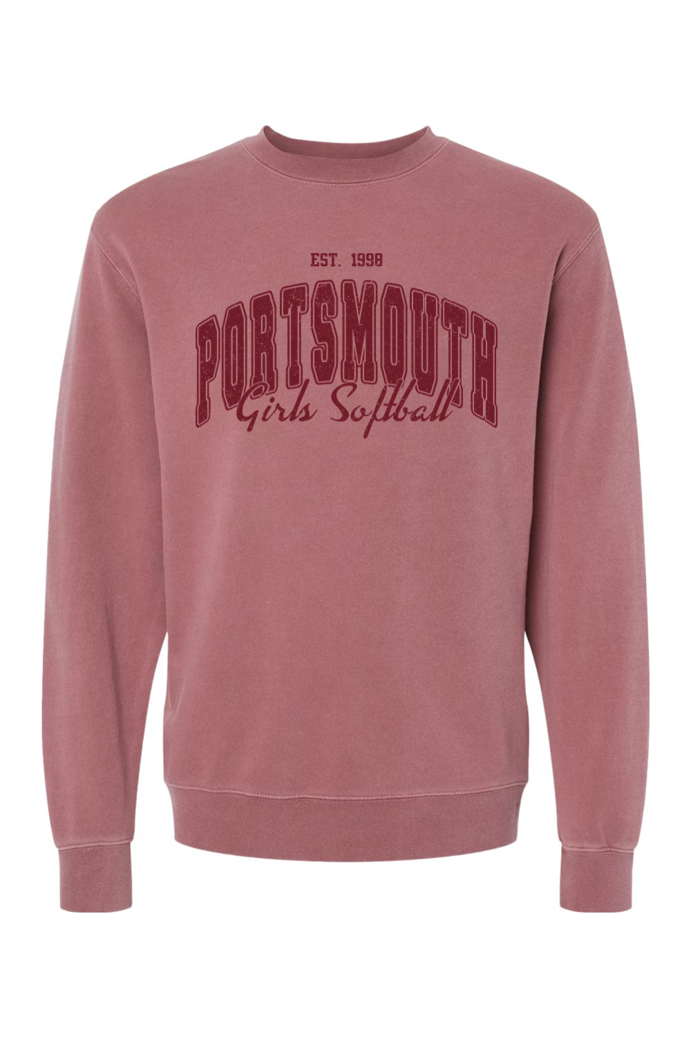 Portsmouth Softball '98 Garment Dyed Crewneck Sweatshirt - Adult