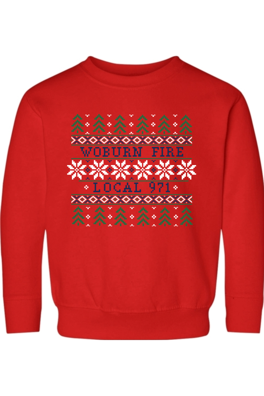 Woburn Fire Holiday Sweater Printed Standard Crewneck - Toddler