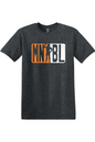 Men's Night Baseball League Orange/White Relaxed Fit Cotton T-Shirt - Unisex Adult