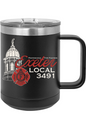 Exeter Town Hall Local 3491 - 15oz Insulated Coffee Mug with Slider Lid