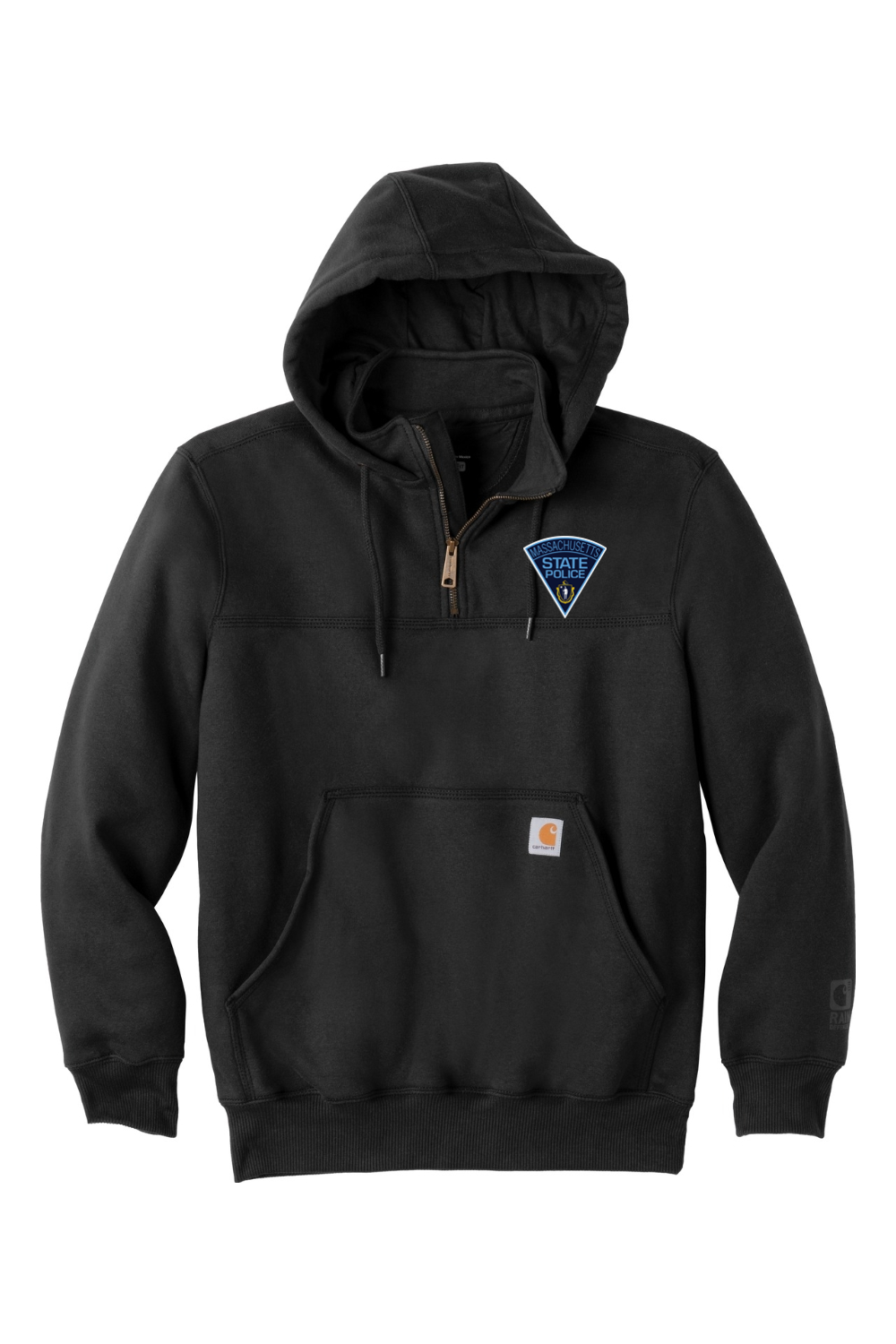 MA State Police Carhartt Rain Defender Paxton Heavyweight Hooded Zip Mock Sweatshirt - Men's