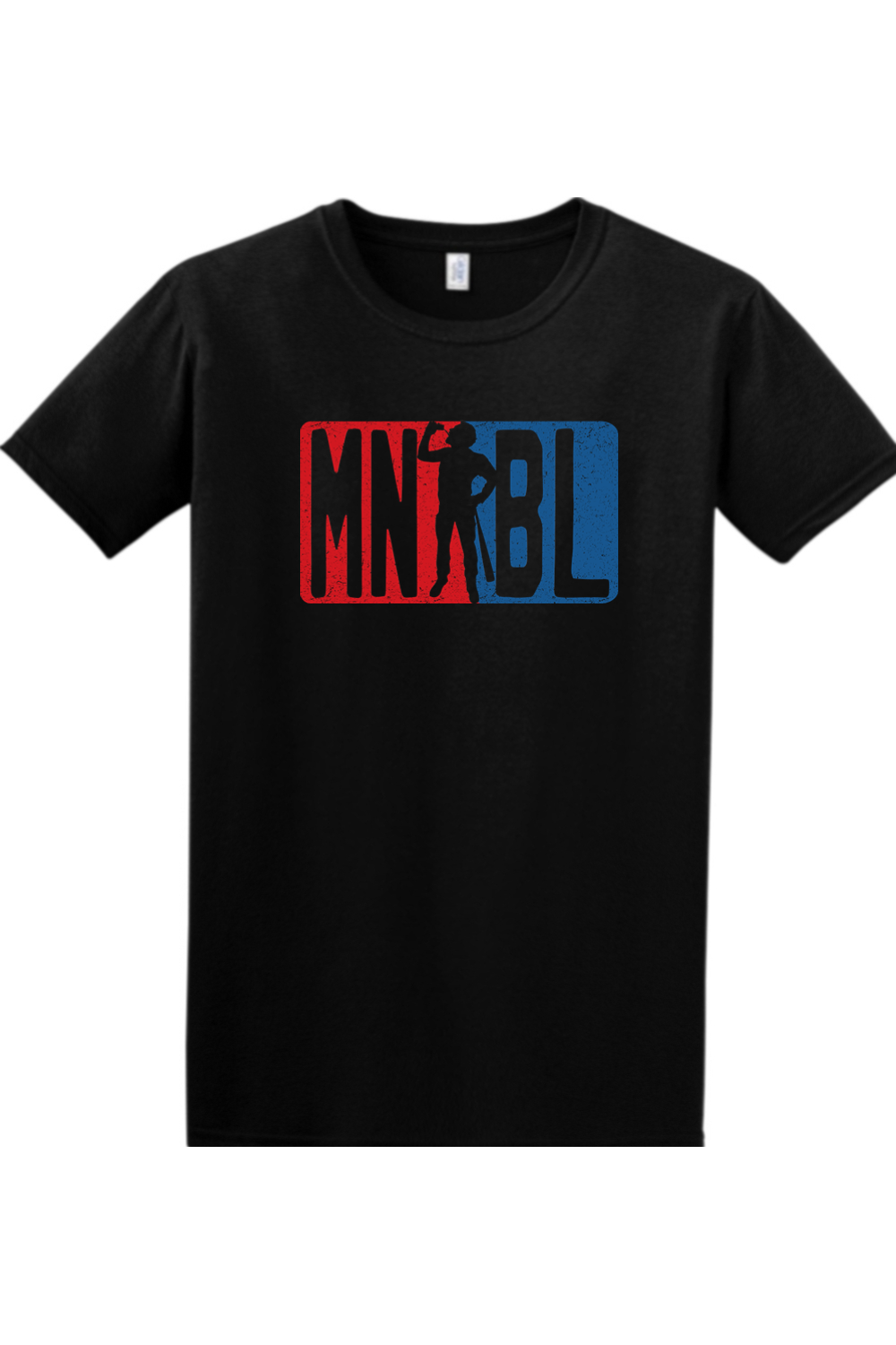 Men's Night Baseball League Blue/Red Relaxed Fit Cotton T-Shirt - Unisex Adult