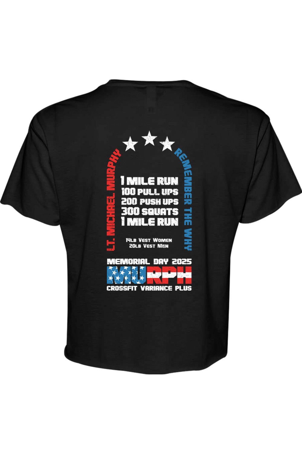 Crossfit Variance Plus Murph Challenge 25 Cotton Blend Crop T-Shirt - Women's