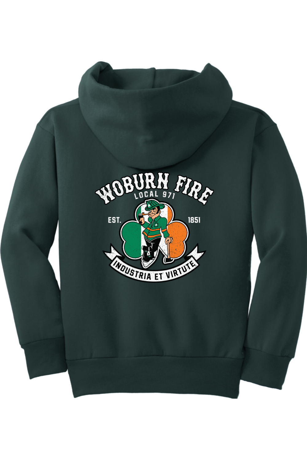 Local 971 Woburn Fire Dept. Youth Fleece Pullover Hooded Sweatshirt