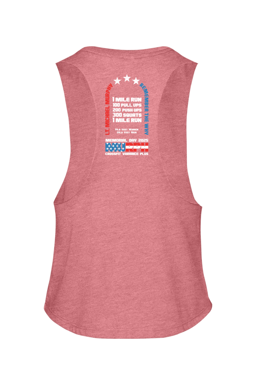 Crossfit Variance Plus Murph Callenge 25 Racerback Cropped Tank - Women's
