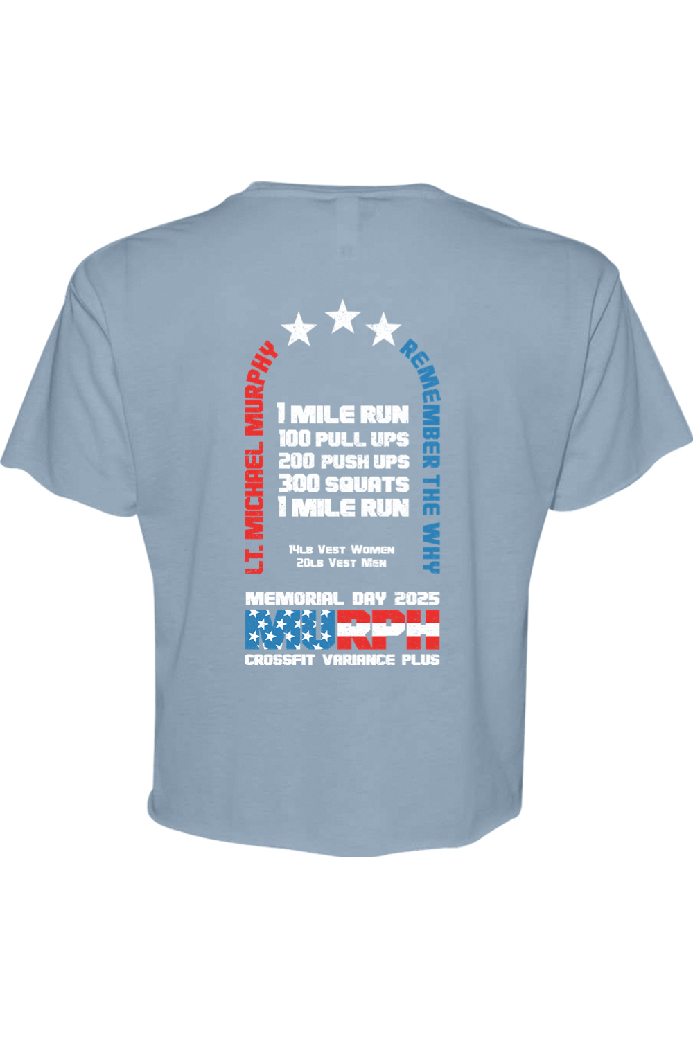 Crossfit Variance Plus Murph Challenge 25 Cotton Blend Crop T-Shirt - Women's