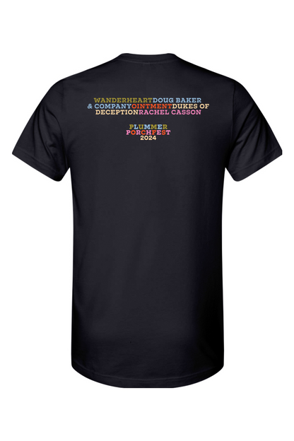 Plummer Porchfest 2024 - Unisex Black Cotton T-Shirt