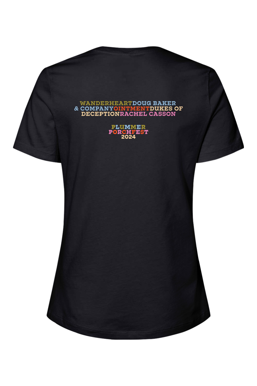 Plummer Porchfest 2024 Women’s Black Cotton T-Shirt