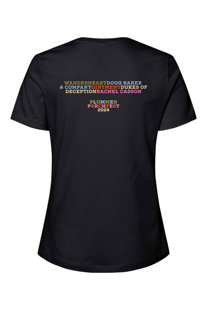 Plummer Porchfest 2024 Women’s Black Cotton T-Shirt