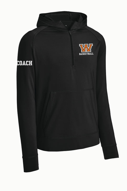 Woburn Basketball Coach's Sport-Wick Stretch 1/2-Zip Hoodie