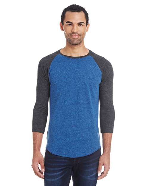 Unisex Triblend Three-Quarter Sleeve Raglan T-Shirt - 302G