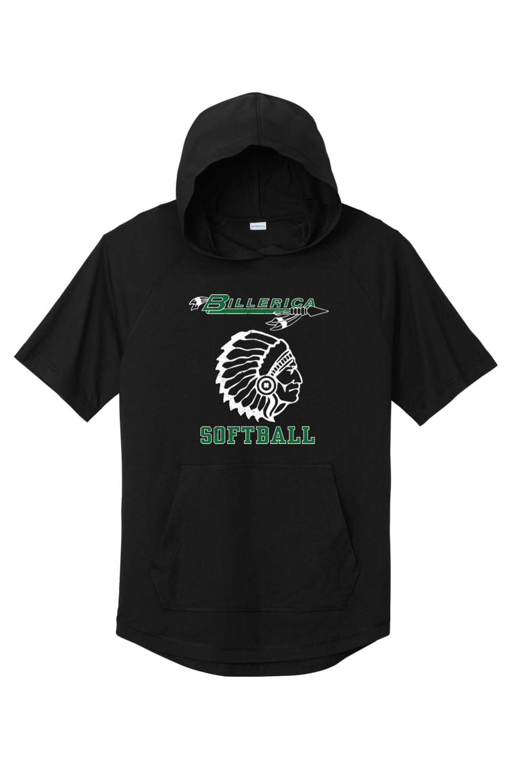 Billerica Softball Tri-Blend Wicking Short Sleeve Hoodie
