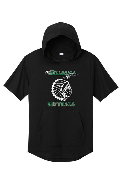 Billerica Softball Tri-Blend Wicking Short Sleeve Hoodie